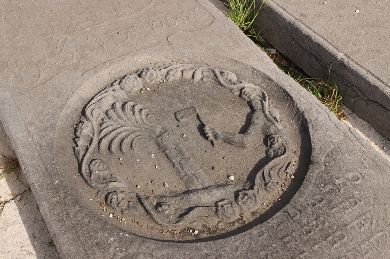 One of the funerary monuments mapped by Immanuel, a bluestone tombstone.