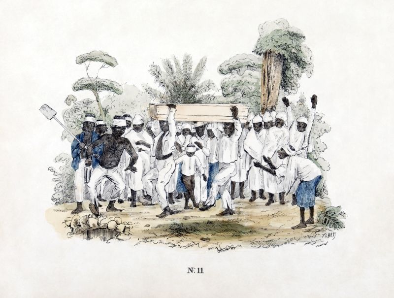 'Funeral at Plantation' by Theodore Bray, 1850 (Royal Tropical Institute)